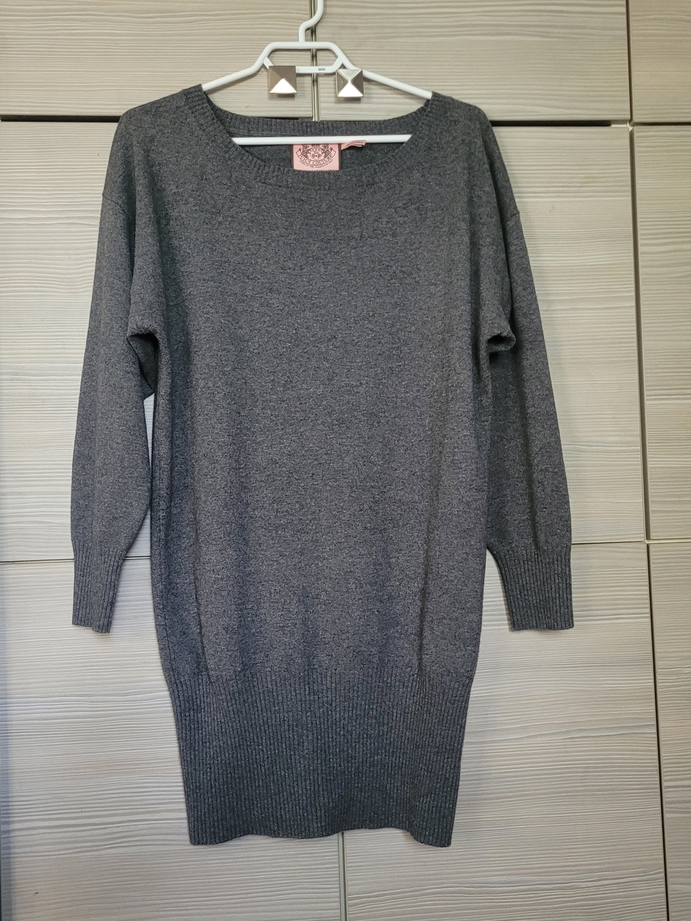 New Juicy Couture Wool Cashmere knit Sweater Dress,Heather Grey